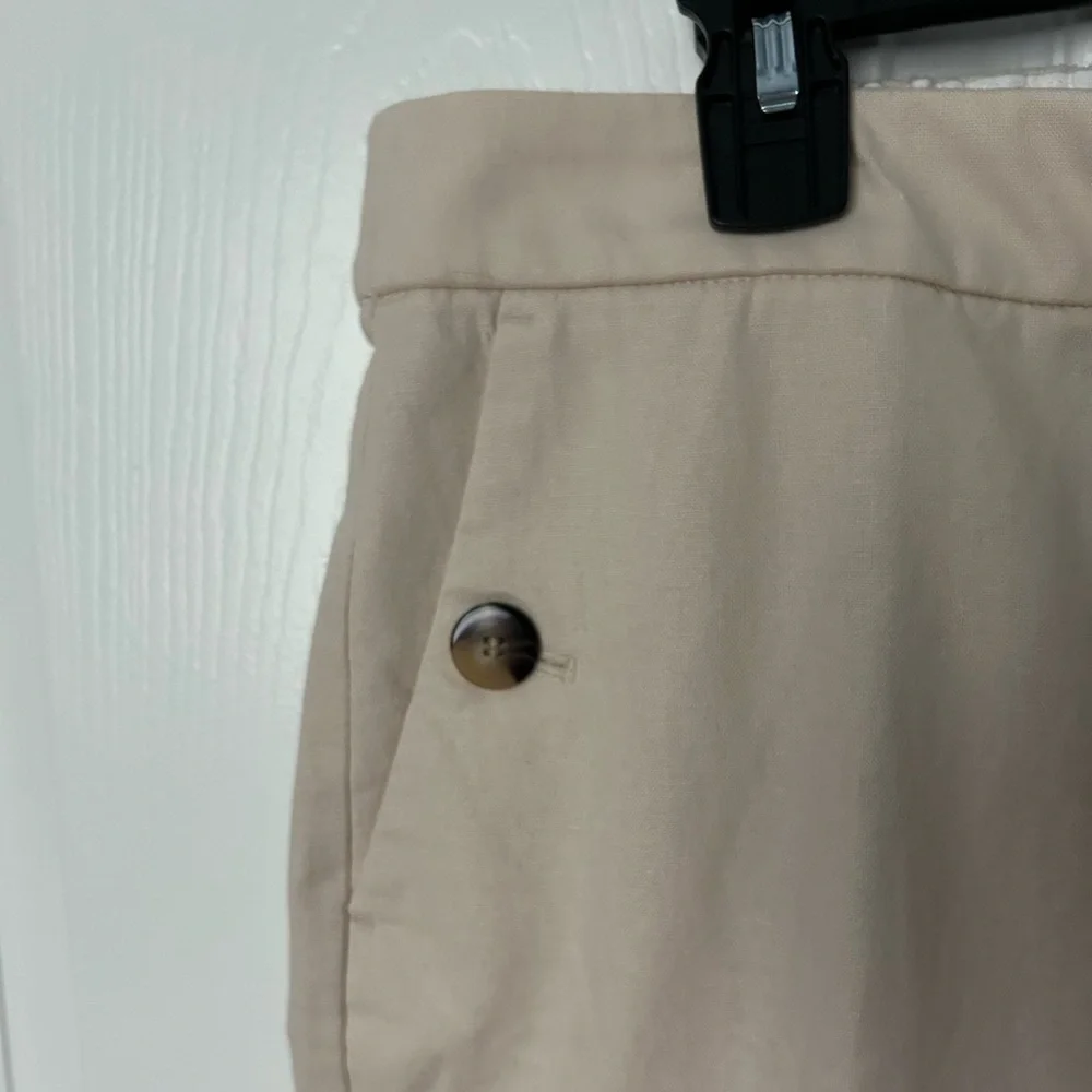 J. Crew NWT Wide Leg Beige Khaki Linen High Rise Pant Size 12